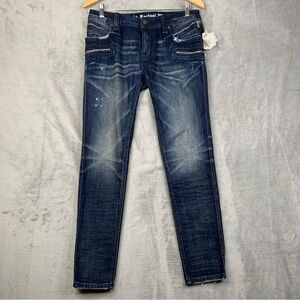 Rock Revival Moto Cladelle
Distressed Skinny Dark Washed Jeans. Women's Size 30.